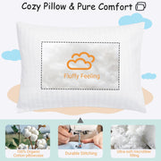 ZPECC Toddler Pillow with Organic Cotton Pillowcase - 13x18, White Stripe