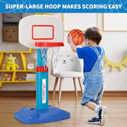 Toddler Basketball Hoop, Kids Toys Basketball Hoops for Indoor Outdoor Play | Adjustable Mini Basketball Hoop with 3 Balls for Outside, Pool, Christmas Birthday Sport Gift for Baby Boy Girl Ages 2 3 4