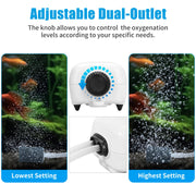 AQUANEAT Aquarium Air Pump for 20-210 Gallon Tank, Fish Air Bubbler, Hydroponic Oxygen Aerator with Stones, Airline Tubing, Check Valves