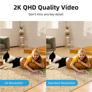 aosu 2K Indoor Camera,Baby Monitor for Home Security with 2.4GHz WiFi only | 360° Home View,One-Touch Calls,Smart Motion Tracking,IR Night Vision & 24/7 Recording,Compatible with Alexa/Google