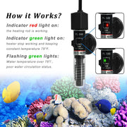 PULACO 25Watt Mini Aquarium Heater, Submersible Betta Heater | Small Fish Tank Heater with Free Thermometer Strip for 1-6 Gallon Fish Tanks (Preset Temperature 78℉)