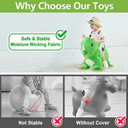 Bouncy Pals Toddler Dinosaur Hopper Toy, Kids Outdoor Ride on Bounce Animal | Outside Inflatable Riding Plush Triceratops Bouncing Horse Hopping Toy, Cool Birthday Gifts Age 2 3 4 5 6 Year Old Boy Girl
