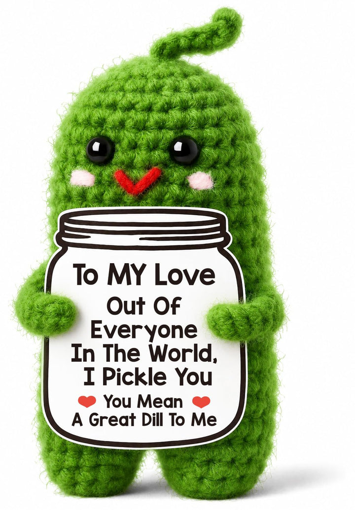 Gifts for Him Her Girlfriend Boyfriend Women Men Handmade Crochet Pickle | Anniversary Birthday Gifts for Women Men to My Love Wedding Romantic Gift for Wife Husband Couples I Love You Gifts