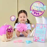 SCRUFFALUVS Tie-Dye Mystery Plush Toy, Wash to Reveal, Scruff a Luvs Pets | Includes deluxe pet carrier, comb, collar, and adoption certificate, animal plushies pretend play set, toddler toys 3+