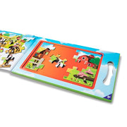 Melissa & Doug Take-Along On the Farm Magnetic Jigsaw Puzzles | Two 15-Piece Magnetic Puzzles, Fold-Out Carrying Case with Handle, Mess-Free Travel Toys, Preschool Toys for Kids, Ages 3+