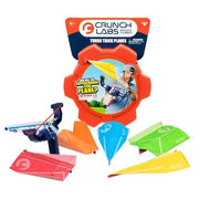 CrunchLabs by Mark Rober, Turbo Trick Paper Airplane, Fold, Launch, Fly | Launcher kit with 5 flight designs, 3 power bands, and QR how-to videos for experimenting with airplanes