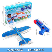 Fuwidvia 3 Pack Airplane Launcher Toys, 13.2 in LED Foam Glider Kids 4-12 | 3-Pack 13.2 in LED foam gliders with 2 flight modes, Outdoor Flying Toys Birthday Gifts for Boys Girls 4-12 Year Old