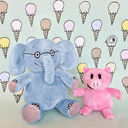 YOTTOY Mo Willems Collection | Pair of Elephant & Piggie Soft Stuffed Animal Plush Toys – 7” & 5” Sitting