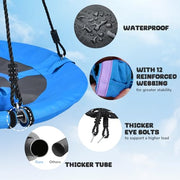 Trekassy 40" Saucer Tree Swing, 700LBS Heavy Duty Swing for Kids & Adults | 900D Oxford Fabric with Waterproof Design, Includes 2x3.3ft Tree Hanging Straps and Adjustable Ropes for Easy Setup