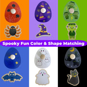 Halloween Pumpkin Wooden Peg Puzzle for Toddlers Montessori Toy for Age 1-3