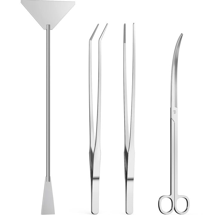4Pcs Aquascaping Tools, Jeimier Aquascape Kit, Long and Strong Aquarium Tweezers, Scissors, Algae Scraper, Aquarium Plant Tools, Fish Tank Plant Trimming Kit