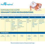 Paw Inspired 32ct Disposable Dog Diapers | Female Dog Diapers Ultra Protection | Diapers for Dogs in Heat, Excitable Urination, or Incontinence (Small)