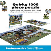 Buffalo Games - Charles Wysocki Know It All - 1000 Piece Puzzle for Adults | Story-Rich Folk Art Village Scene, Precision-Cut Snap Fit, Poster Included, 1000 Piece Puzzle for Adults, Jigsaw Puzzles