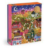 Galison - Spooky Village 1000 Piece Jigsaw Puzzle with Foil for Adults | Illustrated by Joy Laforme, Ghostly Village, Halloween, Challenging, Recycled Paper, No Dust, Finished Size 27" x 20"