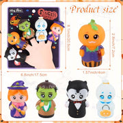 CCINEE 5pcs Halloween Finger Puppets Set for Kids, Tiny Rubber Witch Snowman Puppets Figures Toys Assortment for Toddlers Schools Summer Halloween Party Favors