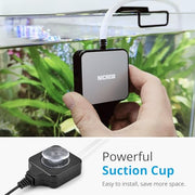 NICREW Nano Silent Aquarium Air Pump, Black, for up to 10 Gallon Fish Tank | Piezo Ceramic Technology, Ultra Quiet Operation, 0.3 L/min Output, 1.5W Energy Efficient, Compact Size