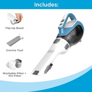 BLACK+DECKER dustbuster AdvancedClean Handheld Vacuum Cordless, Compact Home and Car Vacuum with Crevice Tool, Rotating Nozzle and Charging Station, Large Dust Bowl (CHV1410L)