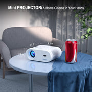 Mini Projector, VISSPL Full HD 1080P Video Projector, Portable Outdoor Projector with Tripod, Kids Gift, Home Theater Movie Phone Projector Compatible with Android/iOS/Windows