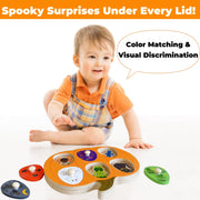 Halloween Pumpkin Wooden Peg Puzzle for Toddlers Montessori Toy for Age 1-3