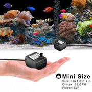 PULACO 95GPH 5W Mini Water Pump with 3.3 ft Tubing | Submersible Pump for Aquarium Fish Tank, Indoor and outdoor fountain, Pet fountain, Long service life