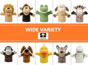LOMTRATS Animal Hand Puppets for Kids,Toddler Includes Wolf Tiger Lion Monkey So on Movable Open Mouths, Perfect for Storytelling,Teaching,Preschool,Birthday Gifts
