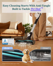 Levoit Cordless Vacuum Cleaner, Anti-Tangle for Pet Hair, Up to 50 Minutes | Powerful Suction, Lightweight, Rechargeable, Versatile for Carpets & Hard Floors, 180° Lay-Flat Design, LVAC-200