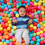 Amazon Basics BPA Free Ball Pit Balls with Storage Bag, Crush-Proof Plastic for Toddlers Kids 12+ Months Play, Phthalate Free, 6 Bright Colors, Pack of 400