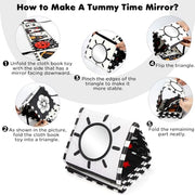 URMYWO Black and White Baby Toy, Tummy Time High Contrast Newborn Toys | Visual Stimulation Soft Baby Book, Brain Development Montessori Sensory Infant Mirror Toy 0-6-12 Months, Boy Girl Shower Gift