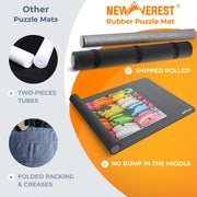 The Original Newverest Jigsaw Puzzle Mat Roll Up, Saver Pad 46” x 26” Portable Keeper Up to 1500 Pieces with Non-Slip Rubber Bottom & Smooth Top + 3 Puzzle Sorting Trays & Travel-Friendly Storage Bag