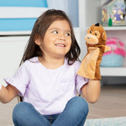 Melissa & Doug Safari Buddies Plush Hand Puppets 6-Piece Pretend Play Set | 6 Plush Safari Animal Hand Puppets, Elephant, Tiger, Parrot, Giraffe, Monkey, Zebra, Washable, Toddler Toys for kids, Ages 2+