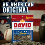 DAVID Jumbo Sunflower Seeds, Original Flavor, 16 oz. | 8g protein per serving; Original flavor; great for baseball games & road trips; also perfect for desk snacking
