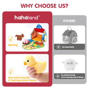 hahaland Baby Toys 6-12 Months, Surprise Barn Farm Animals with Sounds Word | 6PCS Farm Toys Montessori Toys for 6 Month Old Baby Gifts Toddlers Christmas Stocking Stuffers 1 Year Old Boy Girl Gifts