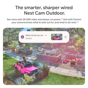Google Nest Cam Outdoor (Wired, 2nd Gen) - Security Camera - 2025 - Snow | 2K video, motion detection, color night vision, 2-way audio, works with Google Home and Gemini, weather resistant