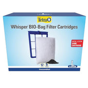 Tetra Whisper Bio-Bag Large Filter Cartridges for Aquariums, 12 Count | Unassembled, Fits Tetra Whisper Fish Tank Filters 10-30 Gal, 20-40 Gal, PF-20, 30, 40, 60, IQ 20, 30, 45, 60, Replace Monthly