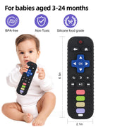 Chuya Baby Teether Toy Chew Toys for Babies 3-24 Months | TV Remote Control Shape Teething Relief for Infants (Black)