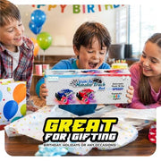 ArtCreativity Light Up Monster Truck Toys for Toddler Boys, Toy Cars Gift | Push and Go Friction Powered Cars, 2-Pack, Toddler Boys Age 2-4, Kids Ages 4-8, Birthday Gift, Batteries Included