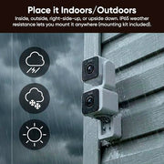 WYZE Duo Cam Pan Indoor/Outdoor IP65 2K 360° Pan/Tilt Smart Home Security Camera with Color Night Vision, Compatible with Alexa & Google Assistant, White