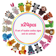 24 PCS Finger Puppets Set Mini Stuffed Animals Finger Puppet Toys for Storytelling Playing Teaching Shows Playtime Schools Birthday Party Gift Favor Supplies
