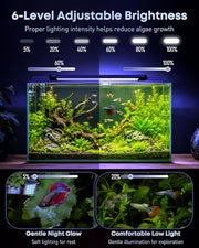 Pawfly 11W Aquarium LED Light for 12 to 18 Inch Fish Tanks Extendable Fish Tank Light with Full Spectrum Brilliant White Blue Red Lights with Daytime & Night Modes and Adjustable Brightness