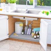 SIKADEER Waterproof Under Sink Mat 34" x 22", Silicone Mat Kitchen liner | BPA-Free Silicone Tray with Raised Lip Protect Cabinets from Leaks, Versatile Home Organizer for Bathroom, Pets, Boots, Floor