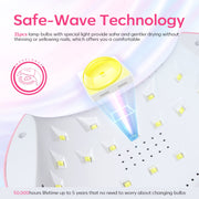 Modelones UV Nail Lamp 48 W Nail Dryer with 3 Timer Settings | UV Light for Gel Nails LED Nail Lamp Professional UPF99+ UV Protection Gloves for Art Manicure