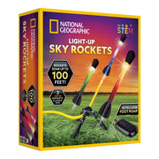 National Geographic LED Air Rocket Launcher Toy for Kids Ages 8-12 | Launches Up to 100 Feet, Air Powered, Foam-Tipped Rockets, Outdoor STEM Toy, Light-Up Rocket, Birthday Gift