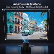HAPPRUN 1500 ANSI 4K Decoding Outdoor Projector with Official Google TV | Smart Projector with WiFi and Bluetooth, Auto Focus & Keystone, Dolby Audio, Portable Home Theater for Indoor & Outdoor Movie