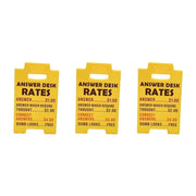 Funny "Answer Desk Rates" Mini Desk Sign - Humorous Caution Style Office Decor