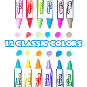 Tub Works® Smooth™ Bath Crayons Bath Toy, 12 Pack | Nontoxic, Washable Bath Crayons for Toddlers & Kids | Unique Formula Draws Smoothly & Vividly on Wet & Dry Tub Walls | Hexagon Grip Bathtub Crayons
