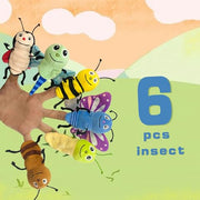 JUSTQUNSEEN 6pcs Insect Finger Puppet Set, Mini Hand Puppets Suitable for Kids, Cute Insect Animal for Role-Playing and Storytelling, Realistic Finger Puppet for Toddlers