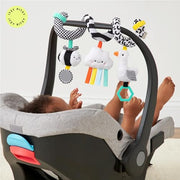 Itzy Ritzy Spiral Car Seat & Stroller Activity Toy Ages 0+ (High Contrast) | Baby Stroller & Car Seat Spiral Toy, Infant Sensory Activity Toy, Easy-Attach Hanging Toy With Textures, Sounds & Visual Play