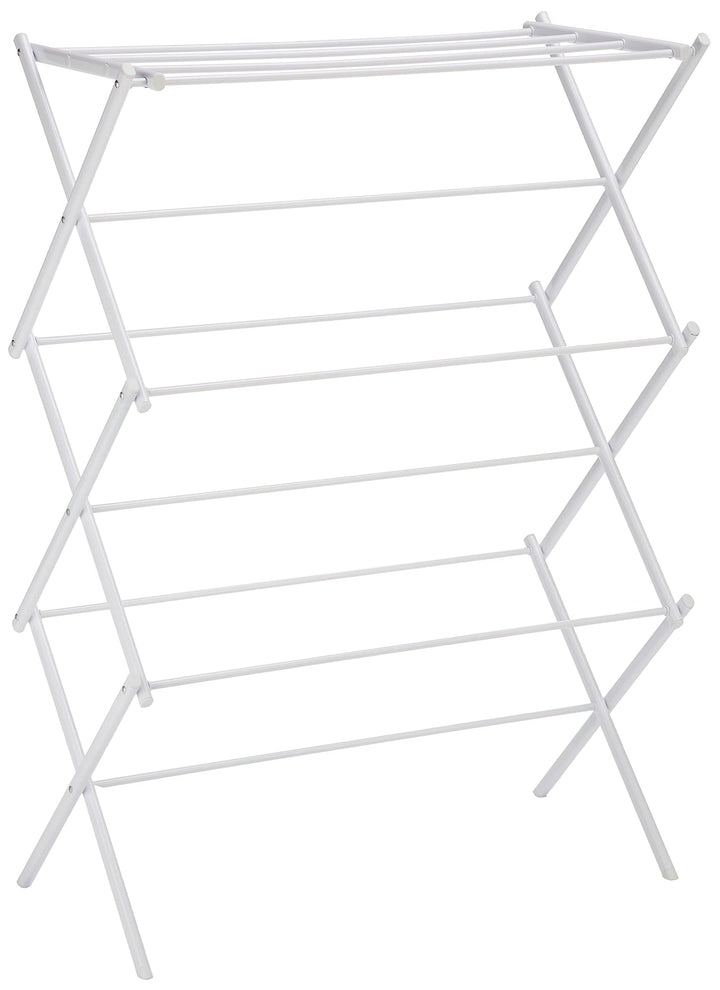 Amazon Basics Foldable Portable Clothes Drying Rack for Indoor Air Drying, Collapsible Design, 14.5" D x 29.5" W x 41.8" H, White
