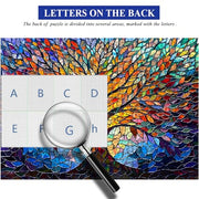 PICKFORU Stained Glass Puzzle Tree of Life Puzzles for Adults 1000 Pieces, Impossible Hard Difficult Challenging Puzzles for Adults, Colorful Mosaic Tree of Life Jigsaw Puzzle 1000 Pieces