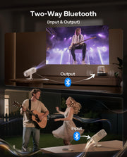 Aurzen BOOM Air Google TV Portable Projector with USB-C Powered, Off-White | Smart Projector with WiFi and Bluetooth, for Outdoor & Home Movie, 4K Supported, Real-Time Focus, Dolby Audio, Flexible Stand